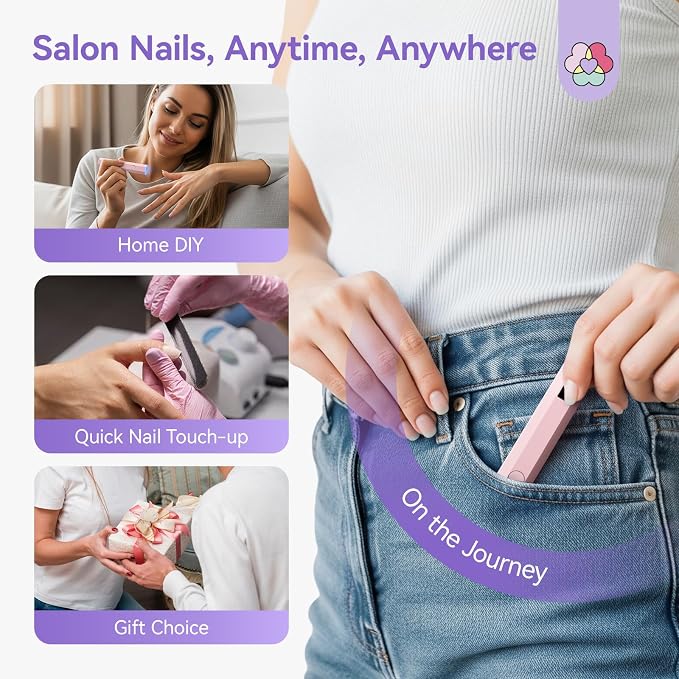 SAVILAND Flash Cure U V Light for Nails Handheld Nail Lamp with LCD Display | Portable design, Rechargeable, 2 timer modes, Mini size, Salon grade, Nail tech essentials, Professional manicure use, Pink