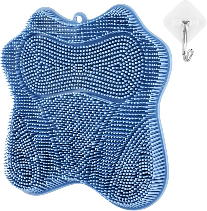 Show Foot Scrubber Mat & Silicone Back Scrubber with Suction Cups, 3 Brush Designs for Deep Cleaning Shower, Foot Brush for Shower, Deep Exfoliation