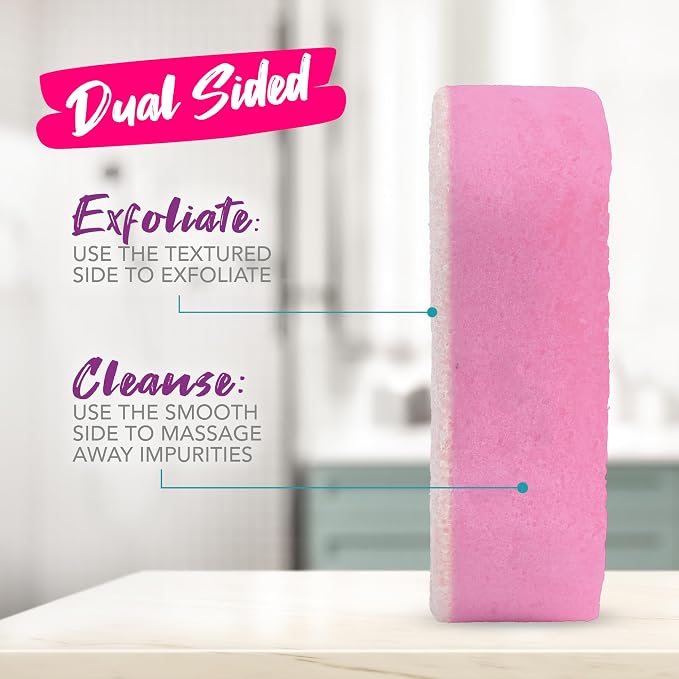 Spongeables Pedi Scrub Foot Exfoliating 20+ Wash Sponge, Lavender, 1 Count | Dual-Textured to Cleanse, Exfoliate, Moisturize, and Massage, Just Add Water to Activate the Soap in the Sponge