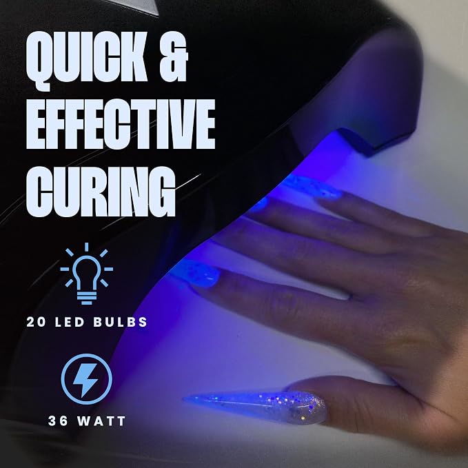V Beauty Pure Cordless UV Nail Lamp, 36W Portable LED Light for Gel, Black | Nail Polish LED Lamp, Professional Nail Art, Salon & Home DIY, 10-Hour Battery Life, 3-Timer Setting, Advanced LED Technology