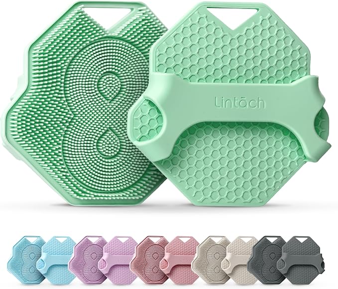 Silicone Shower Body Scrubber, Exfoliating Loofah Alternative - Mint | Exfoliating loofah alternative, zinc & silver-infused silicone, hygienic, gentle for sensitive skin, durable & long-lasting