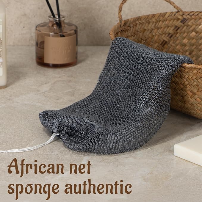 Yiclick African Net Sponge Authentic with Knots - Exfoliating Washcloth Towel, Back Scrubber for Shower Bath, Exfoliating Body Scrubber Exfoliator, African Rags Wash Cloth Loofah Lufa Sponge