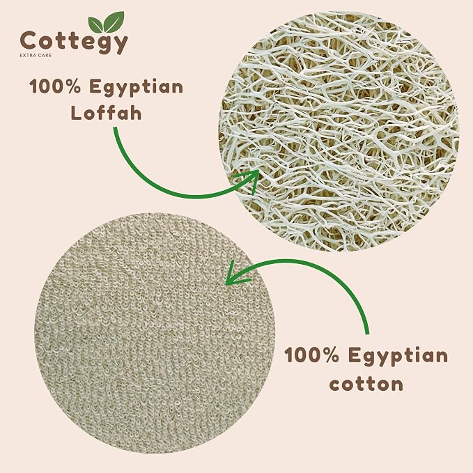 Egyptian Loofah Exfoliating Scrubber - Natural Loofah Exfoliating Body Scrubber - 1 Count (Pack of 1) Eco-Friendly Bath & Shower Sponge for Face & Body, 100% Natural, Men & Women