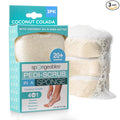 Spongables Pedi Scrub Foot Exfoliating 20+ Wash Sponge, Coconut Colada, 3 Count