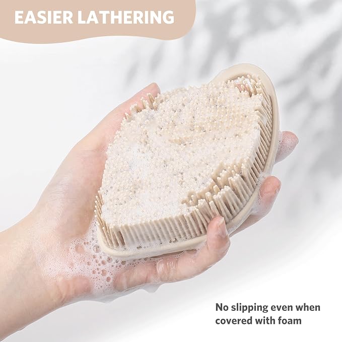 Sndyi Scalp Massager Hair Growth and Silicone Body Scrubber Set, Scalp Scrubber with Soft Silicone Bristles, Gentle Exfoliating Body Scrubber for Sensitive Skin