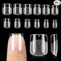 UNA GELLA Extra Short Nail Tips Square Pre-etched Full Cover 120Pcs | Soft Gel Square Nail Tips False Fake Nails for Acrylic Clear Short Press on Nails Home DIY Salon 12 Sizes for Women