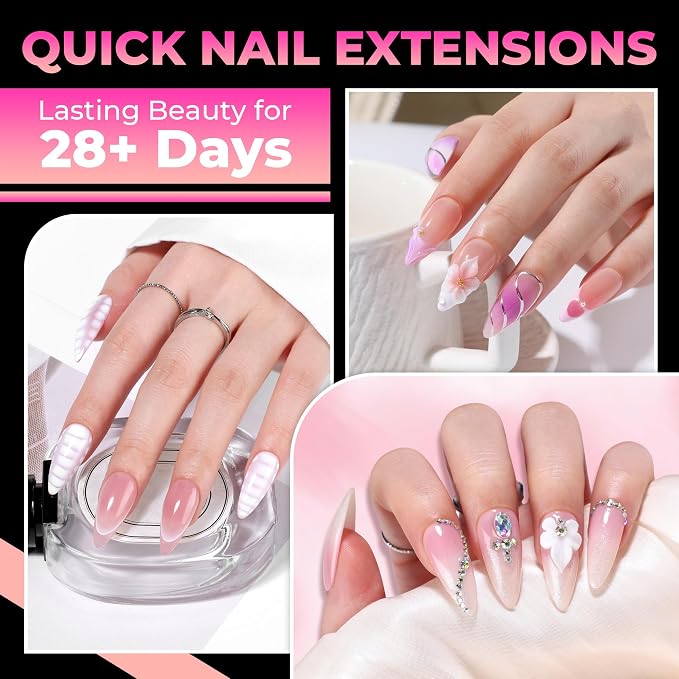 UNA GELLA Stiletto Gel Nail Tips 15 Sizes 510Pcs Full Cover Pre-etched | Medium Stiletto Almond Fake Clear Acrylic False Nails Sturdy Press on Nails for Nail Extensions Home DIY Salon