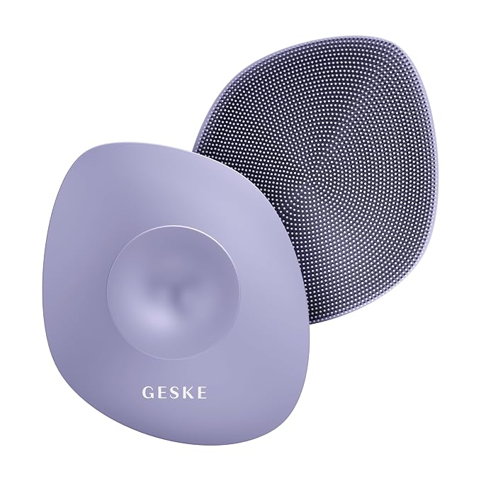 GESKE Body Brush | 4 in 1 | Cleansing Brush for the Entire Body | Professional Deep Cleaning | Soft Silicone Bristles | Ergonomic Two-Finger Design | Cleanses & Massages