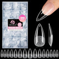 UNA GELLA Stiletto Gel Nail Tips 15 Sizes 510Pcs Full Cover Pre-etched | Medium Stiletto Almond Fake Clear Acrylic False Nails Sturdy Press on Nails for Nail Extensions Home DIY Salon