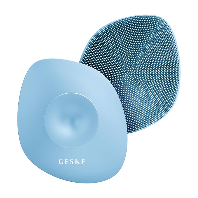 GESKE Body Brush | 4 in 1 | Design with Metal Ring | Cleansing Brush for the Entire Body | Professional Deep Cleaning | Soft Silicone Bristles | Ergonomic Two-Finger Design