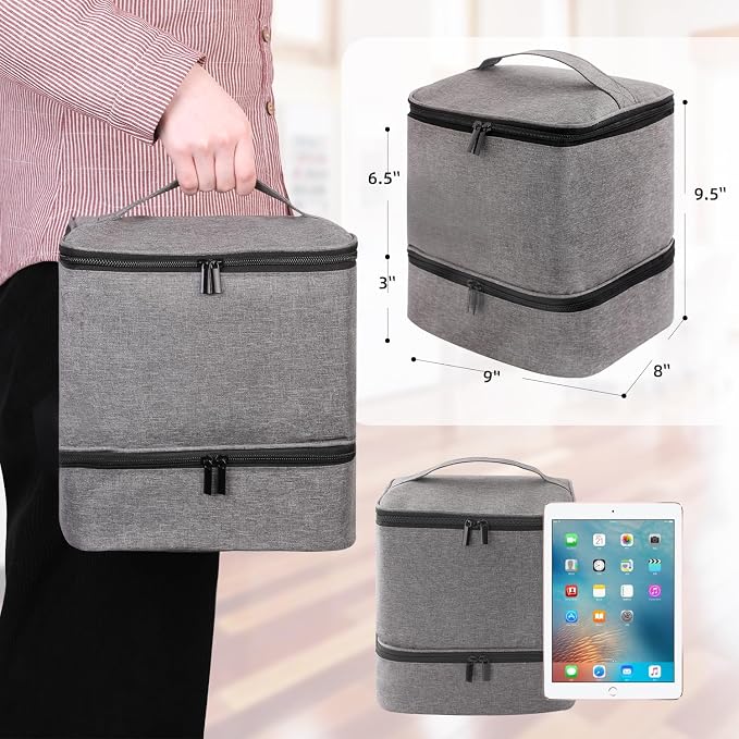 Travel Nail Polish Organizer, Holds 30 Bottles (15ml), Double-layer Nail Polish Carrying Case, Large Capacity Portable Storage Bag for Nail Varnish and Manicure Set