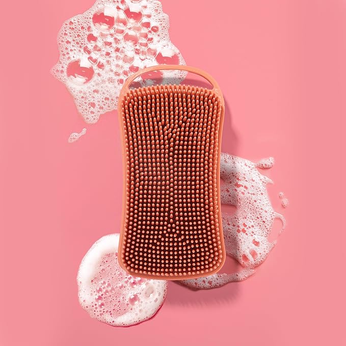 Nature Spell Silicone Body Scrubber, Gentle & Waterproof, for All Skin Type | Dual-Sided Exfoliator & Cleansing Brush, Improves Blood Circulaion and Soothes Skin