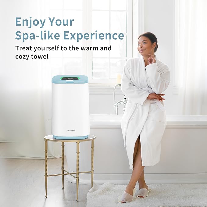 Towel Warmer for Bathroom, 26L Luxury Towel Warmer Bucket with LED Display, 3 Heating Modes, Delay Time Up to 24 Hours, Child Lock, Hot Towel Heater - Sky Blue