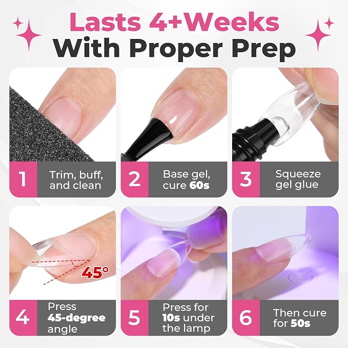 UNA GELLA Solid Gel Nail Glue 25g U V Lamp Cured Nail Glue for Nail Tips | Long Lasting Hold, Easy to Buff and Soak Off, for Acrylic Nails Extensions, Not for Press-On Nails