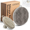Silicone Face & Body Scrubber Set, Exfoliating Body Scrubber Face Scrubber with Dense Bristles & Non-Slip Handle, Gentle Silicone Loofah Face Brush for Good Lathering and Deep Cleansing(LGray)