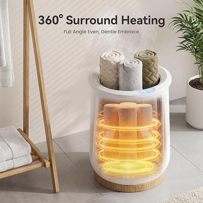 Keenray Towel Warmer, Large Towel Warmers for Bathroom with 4 Heat Timer and Up to 24 Hour Delay Timer, Luxury Towel Warmer Bucket, Towel Heater for Oversize Bathrobes Blankets, Upgraded CL1Plus