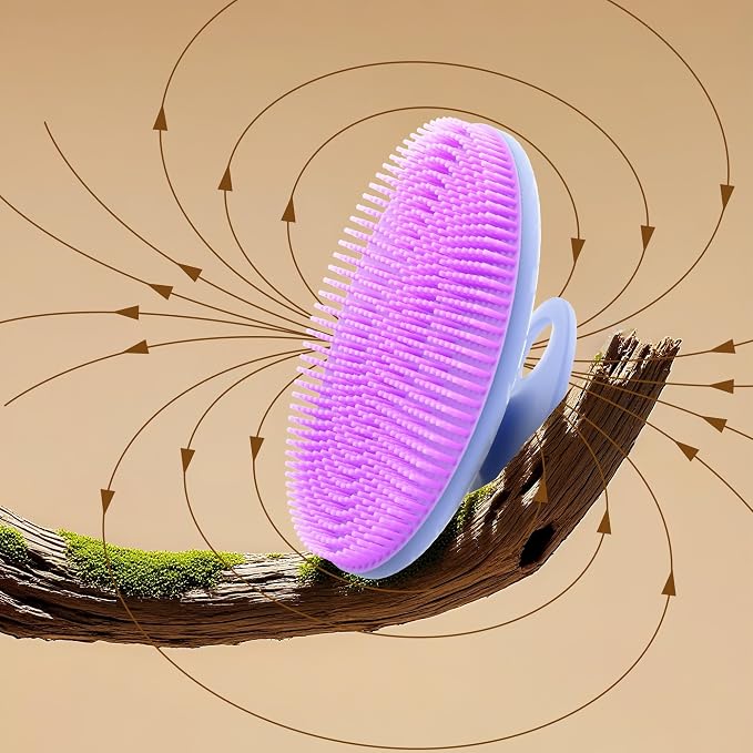 INNERNEED Magnetic Silicone Body Scrubber, Hygienic Shower Brush, Purple | Gentle Exfoliating & Deep Cleansing Body Brush for Daily Shower, Skin Vitality
