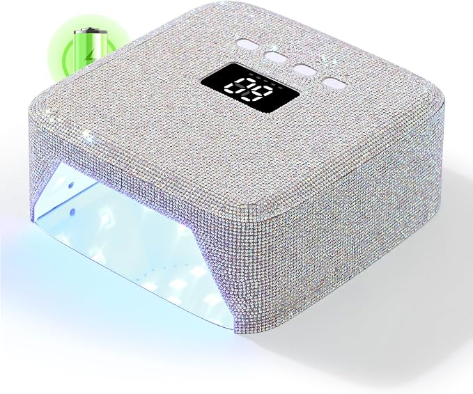 UV Nail Lamp, Cordless UV Light for Gel Nails, Nail Dryer, Salon & Home | 30 Beads | 120W | 6000mAh | Smart Sensor | Detachable Base
