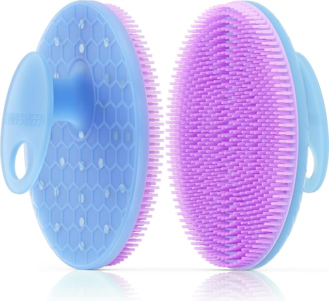 INNERNEED Magnetic Silicone Body Scrubber, Hygienic Shower Brush, Purple | Gentle Exfoliating & Deep Cleansing Body Brush for Daily Shower, Skin Vitality