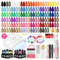 VANREESA 69PCS Gel Nail Polish Set with Nail Lamp and Electric Nail Drill | 35 All Seasons Colors Gel Nail Polish with Base Coat & 4 Top Coat Professional Gel Nail Kit for Beginners Gifts for Women
