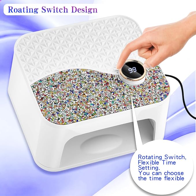 UV LED Nail Lamp, UV Light for Gel Nails with 45 Beads, Auto Sensor, Professional Nail Lamps for Gel Polish (White)
