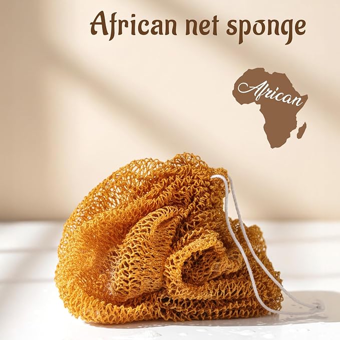 Yiclick African Net Sponge Authentic with Knots - Exfoliating Washcloth Towel, Back Scrubber for Shower Bath, Exfoliating Body Scrubber Exfoliator, African Rags Wash Cloth Loofah Lufa Sponge