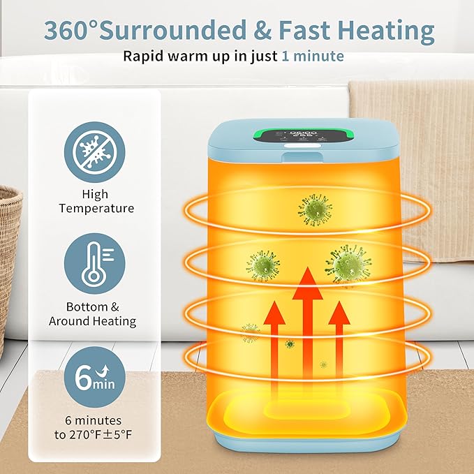 Towel Warmer for Bathroom, 26L Luxury Towel Warmer Bucket with LED Display, 3 Heating Modes, Delay Time Up to 24 Hours, Child Lock, Hot Towel Heater - Sky Blue