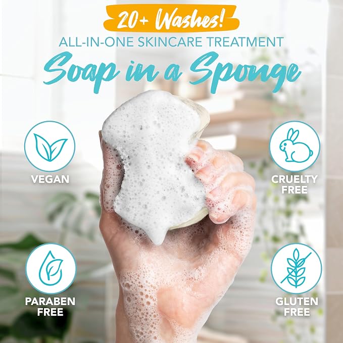 Spongables Pedi Scrub Foot Exfoliating 20+ Wash Sponge, Coconut Colada, 3 Count