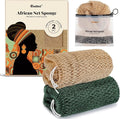 CORATED African Net Sponge Authentic, Shower Loofah Bath Sponge with Knots | Exfoliating Body Scrubber for Women and Men Daily Use Body Care, Travel Portable Bath Accessories for Bathroom
