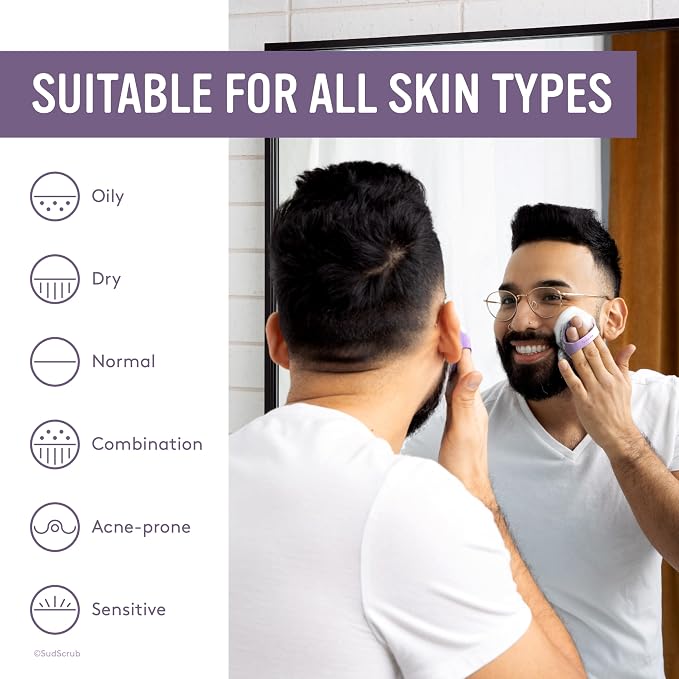 Sud Scrub® Body Scrubber + Face Scrubber Set (Purple)
