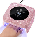 UV Light for Nails, Mini UV Nail Lamp with Auto Sensor Gel Nail Lamp | 48W | Travel Mini Size | 3 Timers | Rhinestone | Plug-in | Fast & even curing | DIY Manicure Nail School | Pink Diamond