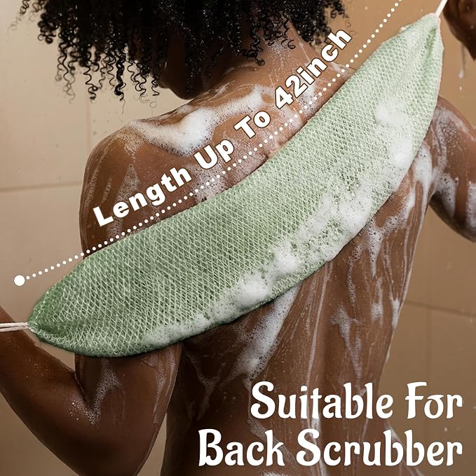 Yiclick African Net Sponge Authentic with Knots - Exfoliating Washcloth Towel, Back Scrubber for Shower Bath, Exfoliating Body Scrubber Exfoliator, African Rags Wash Cloth Loofah Lufa Sponge