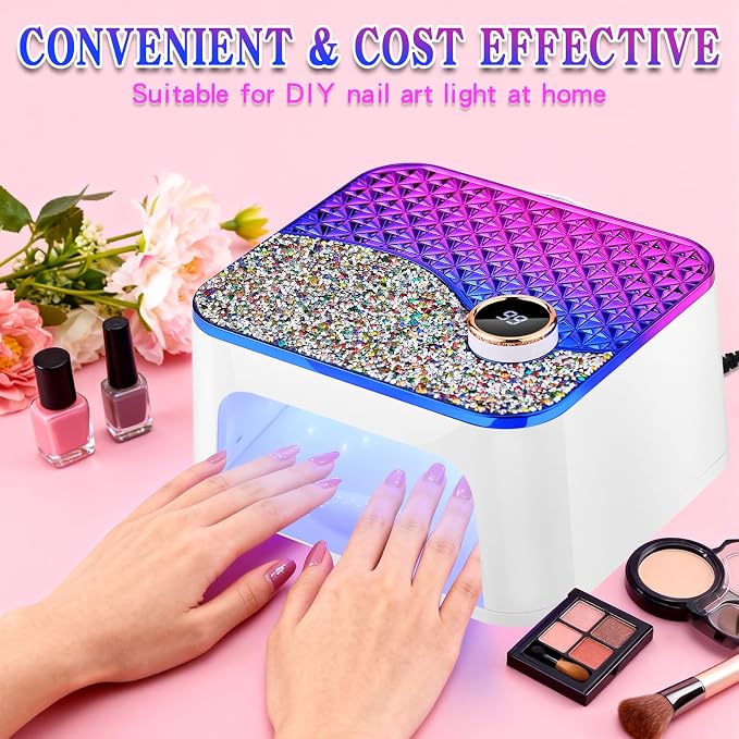 UV LED Nail Lamp, UV Light for Gel Nails with 45 Beads, Auto Sensor, Professional Nail Lamps for Gel Polish (Purple)