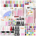 COSCELIA Acrylic Nail Kit for Beginners with Everything 4PC Gel Polish 3PC Acrylic Powder with Drill and U V Light 24 Colors Glitter Powder Complete Gel Manicure Kit Nail Stickers DIY Gifts for Women