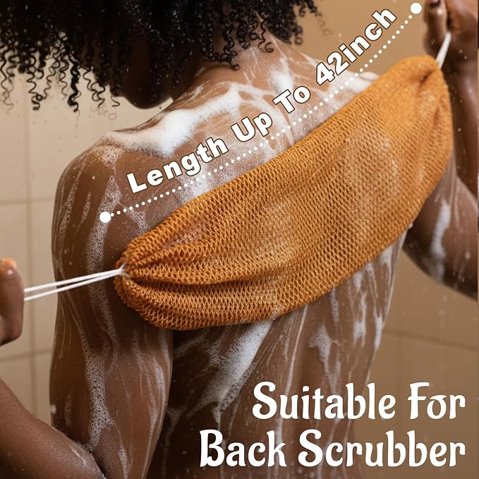 Yiclick African Net Sponge Authentic with Knots - Exfoliating Washcloth Towel, Back Scrubber for Shower Bath, Exfoliating Body Scrubber Exfoliator, African Rags Wash Cloth Loofah Lufa Sponge