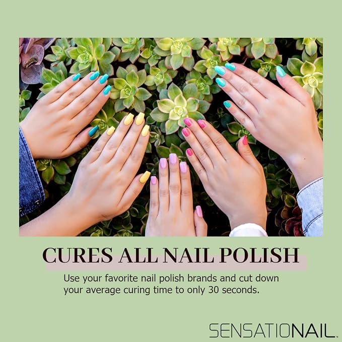 Sensationail Gel LED Nail Lamp, At Home Nail Polish, Fast Curing, Smart Sensor, Chrome Finish, Durable Cord, Salon Quality, 30 Seconds, Automatic Curing Manicures, Ideal for Beginners, 1 Count