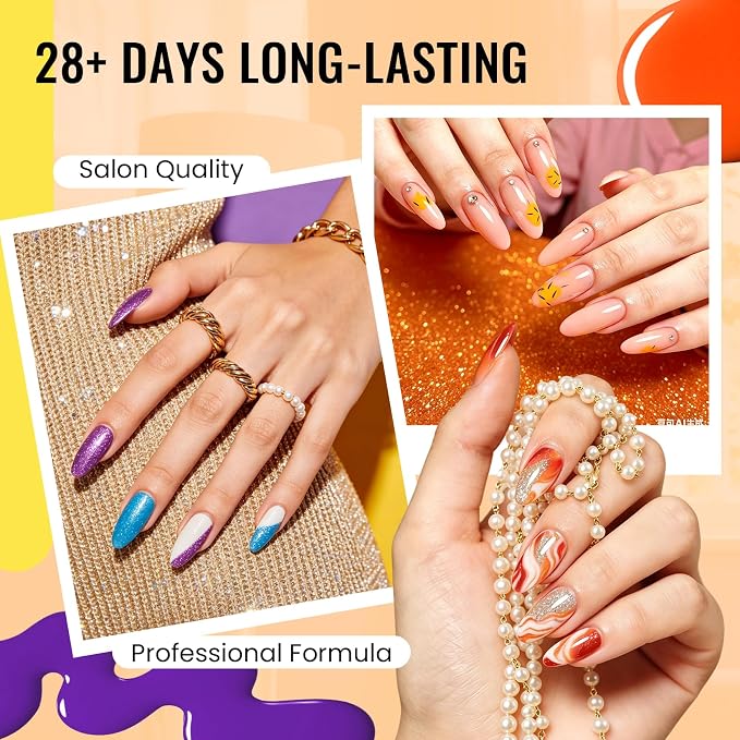 Phoenixy 68 PCS Gel Nail Polish Kit with Nail Drill UV Lamp and Decoration | 45 Colors Gel Nail Polish Set with Base Top Coat Professional Nail Kit with Everything Best Gift for Women Manicure at Home