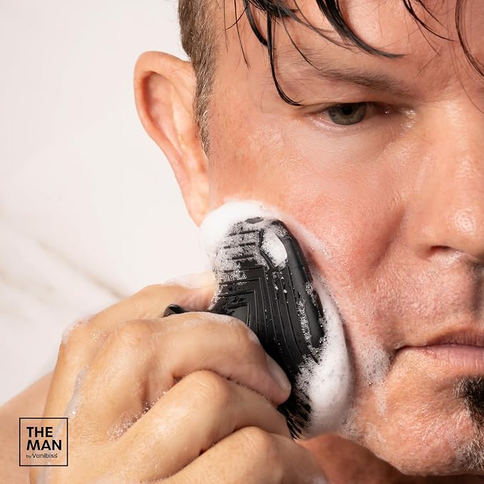 The Man Silicone Face Scrubber for Men, Face Cleansing Brush | Silicone face scrubber, cleanse skin, gently exfoliate and refresh your daily skincare routine.