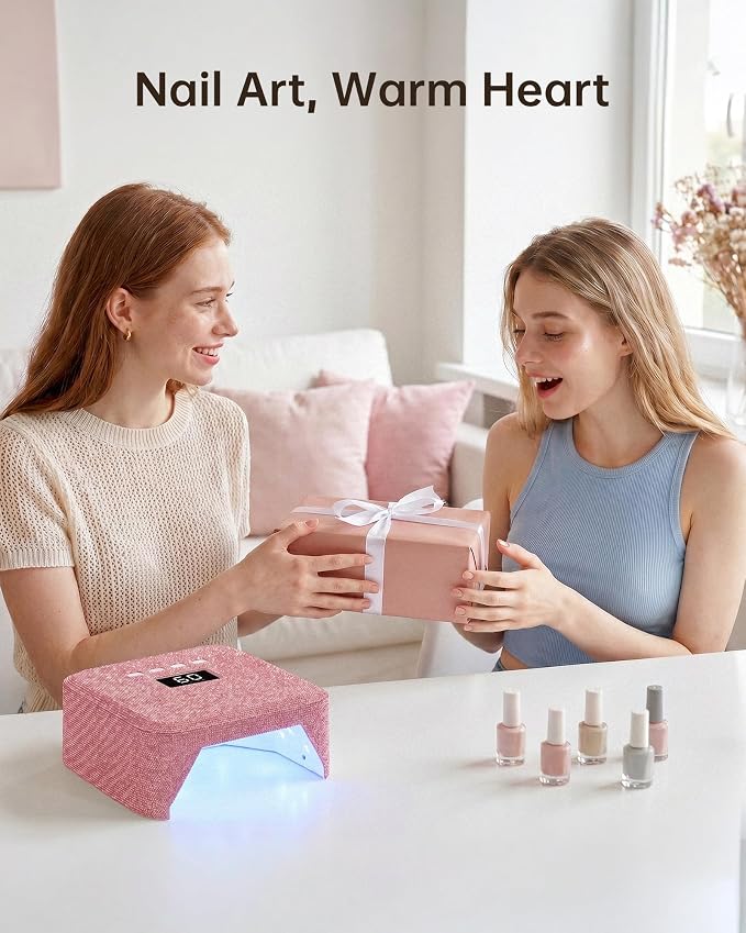 UV Nail Lamp, Cordless UV Light for Gel Nails, Nail Dryer, Salon & Home | 30 Beads | 120W | 6000mAh | Smart Sensor | Detachable Base
