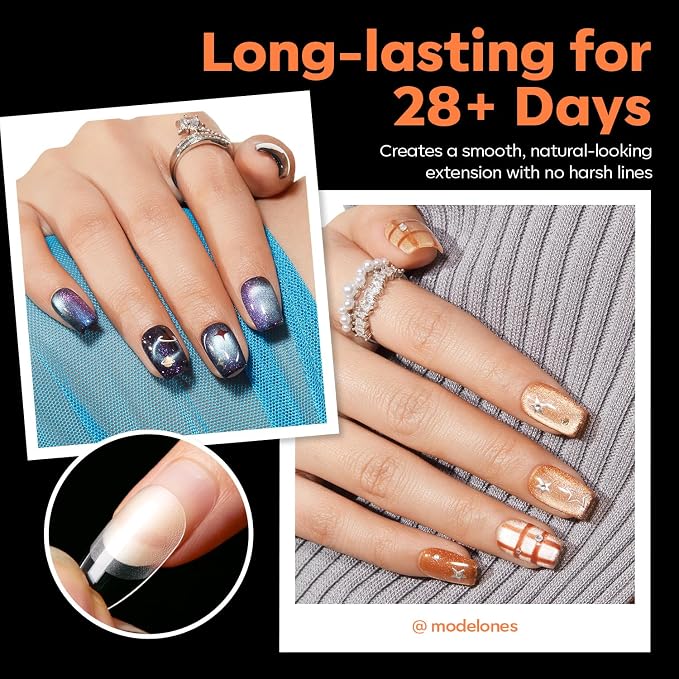 modelones Square Nail Tips, 240pcs Short Square Soft Gel Nail Tips | Full Cover Acrylic Extensions, Pre-Shaped 15 Sizes Press on Nails DIY Home or Professional Salon Use