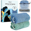 CORATED African Net Sponge with Knots Authentic, Shower Loofah Bath Sponge | Exfoliating Body Scrubber for Women Daily Use Body Care, Travel Portable Bath Accessories for Bathroom