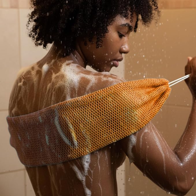 Yiclick African Net Sponge Authentic with Knots - Exfoliating Washcloth Towel, Back Scrubber for Shower Bath, Exfoliating Body Scrubber Exfoliator, African Rags Wash Cloth Loofah Lufa Sponge