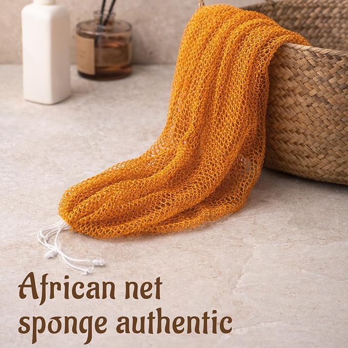 Yiclick African Net Sponge Authentic with Knots - Exfoliating Washcloth Towel, Back Scrubber for Shower Bath, Exfoliating Body Scrubber Exfoliator, African Rags Wash Cloth Loofah Lufa Sponge