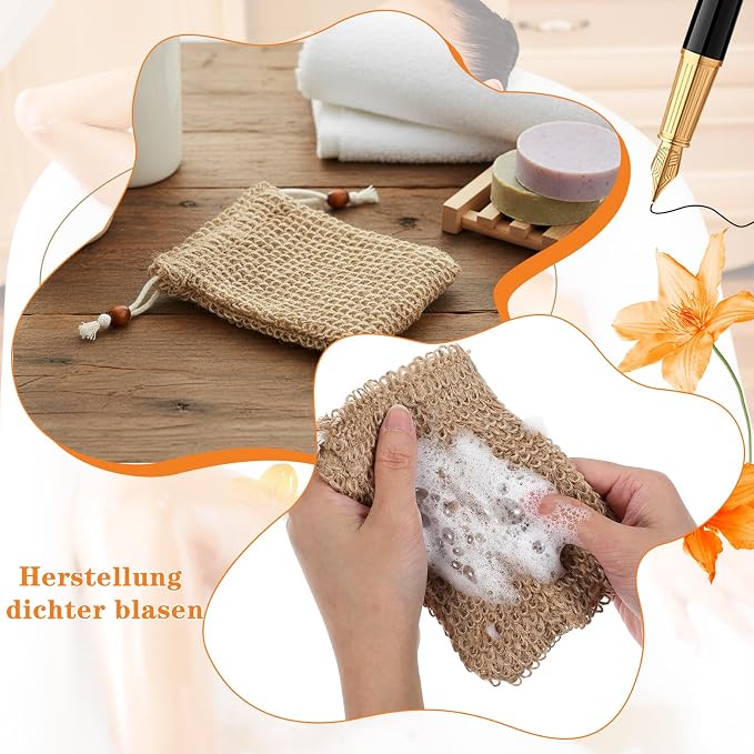 Thinp Natural Loofah Back Scrubber, Extra Rough Exfoliating Back Scrubber with Handle for Men Women-Back Exfoliator for Shower Long Durable Deep Cleansing, with Soap Saver Bag