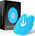 Zinc Infused Silicone Body Scrubber for Men, New Upgrade Deep Exfoliating Body Scrubber for Shower, Silicone Loofah Men for Sensitive Skin with Lathering Bristles and Ergonomic Non-Slip Handle (Blue)