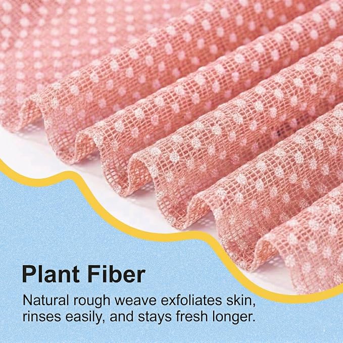 2 Pack Exfoliating Washcloth Towels - Exfoliating Body Scrubber Exfoliator, Back Scrubber for Use in Shower Bath, Japanese & Korean Scrub Wash Cloths, Loofah Lufa Sponge Washer for Women Men