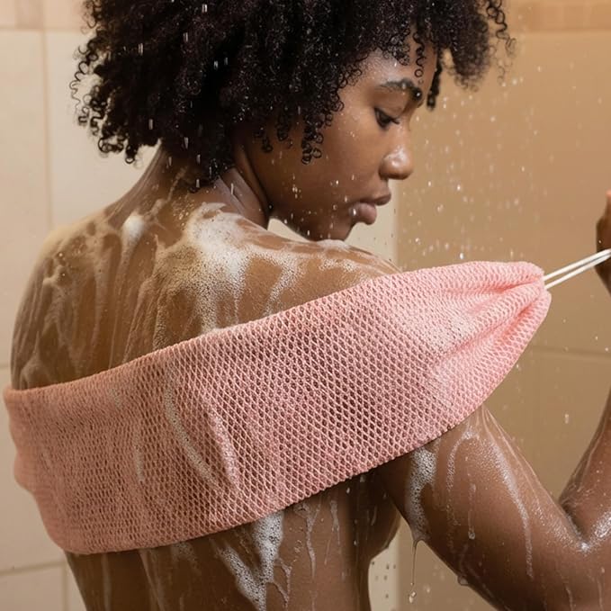 Yiclick African Net Sponge Authentic with Knots - Exfoliating Washcloth Towel, Back Scrubber for Shower Bath, Exfoliating Body Scrubber Exfoliator, African Rags Wash Cloth Loofah Lufa Sponge