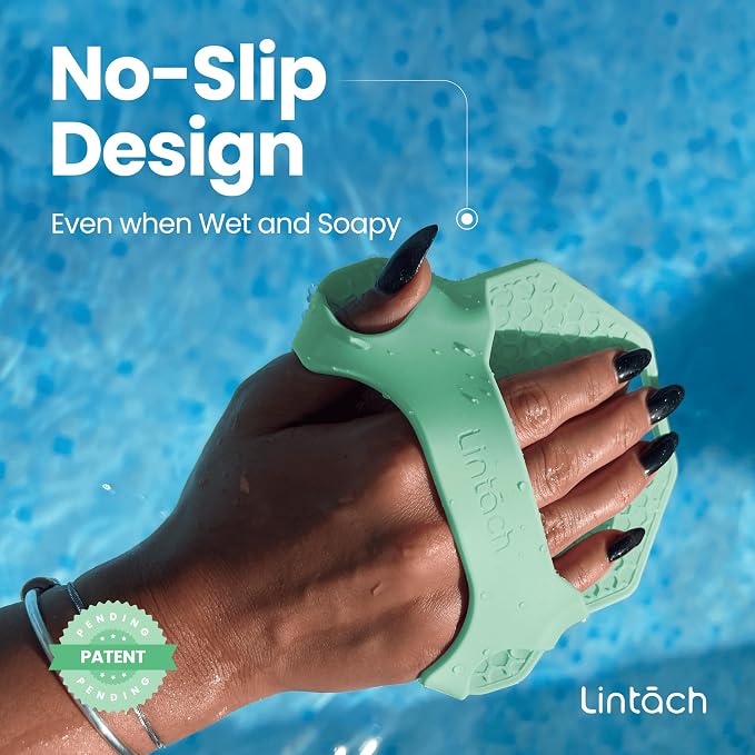 Silicone Shower Body Scrubber, Exfoliating Loofah Alternative - Mint | Exfoliating loofah alternative, zinc & silver-infused silicone, hygienic, gentle for sensitive skin, durable & long-lasting