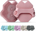 Silicone Shower Scrubber for Body – Exfoliating Loofah Alternative, Zinc & Silver-Infused, Hygienic & Gentle for Sensitive Skin, Durable & Long-Lasting Body Scrubber for Women - Rose Pink