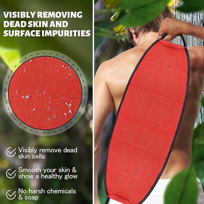 Evridwear Exfoliating Body Scrubber with Handles, Back Washer for Shower | Rayon Material, Removes Dead Skin, No Harsh Soaps Needed, Dry and Rough Skin, Self-Tanning Prep(Moderate Exfoliation)